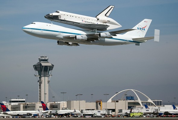 Space Shuttle Endeavour Los Angeles Fly Over